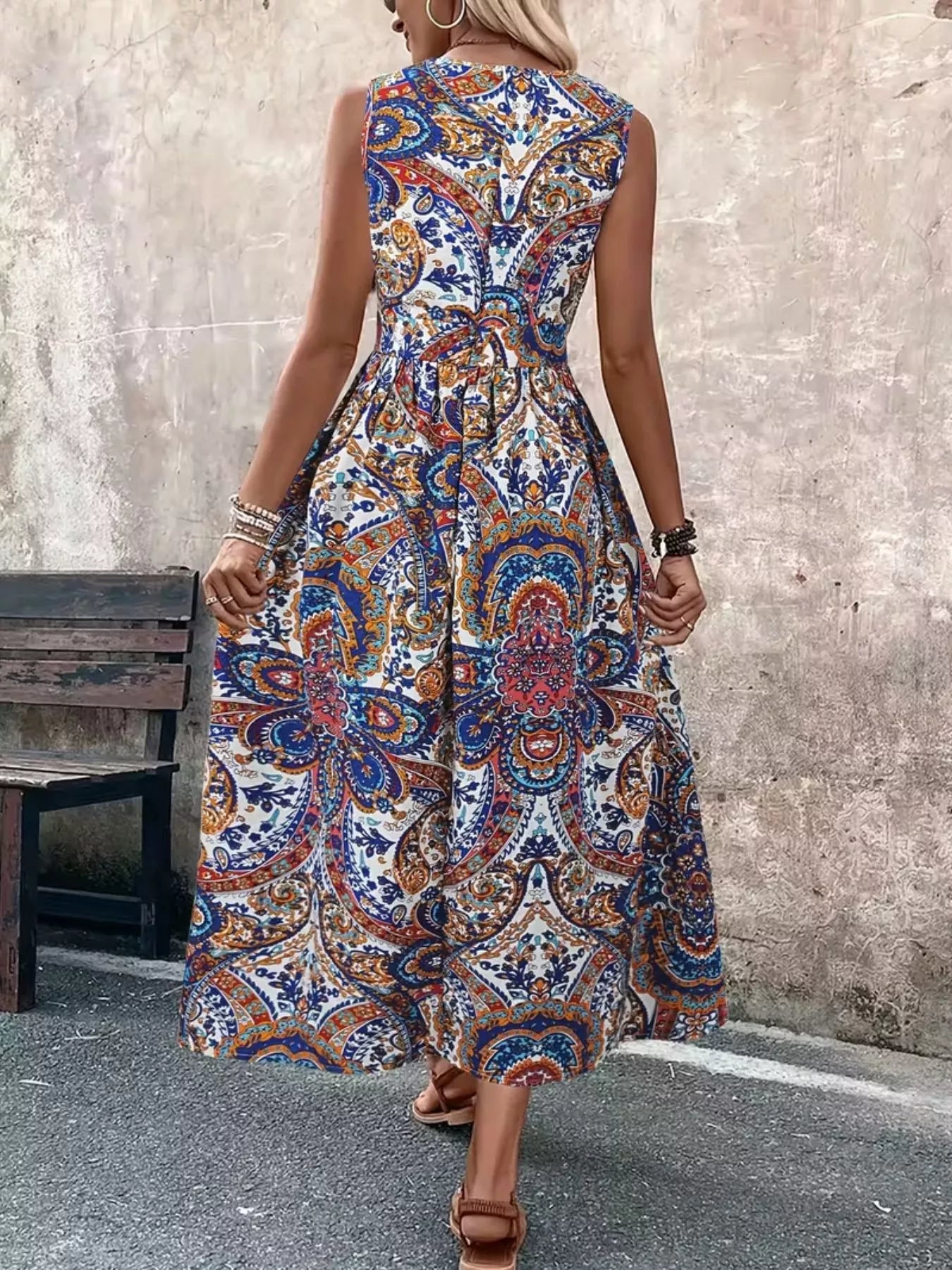 Paisley Print Sleeveless Romper