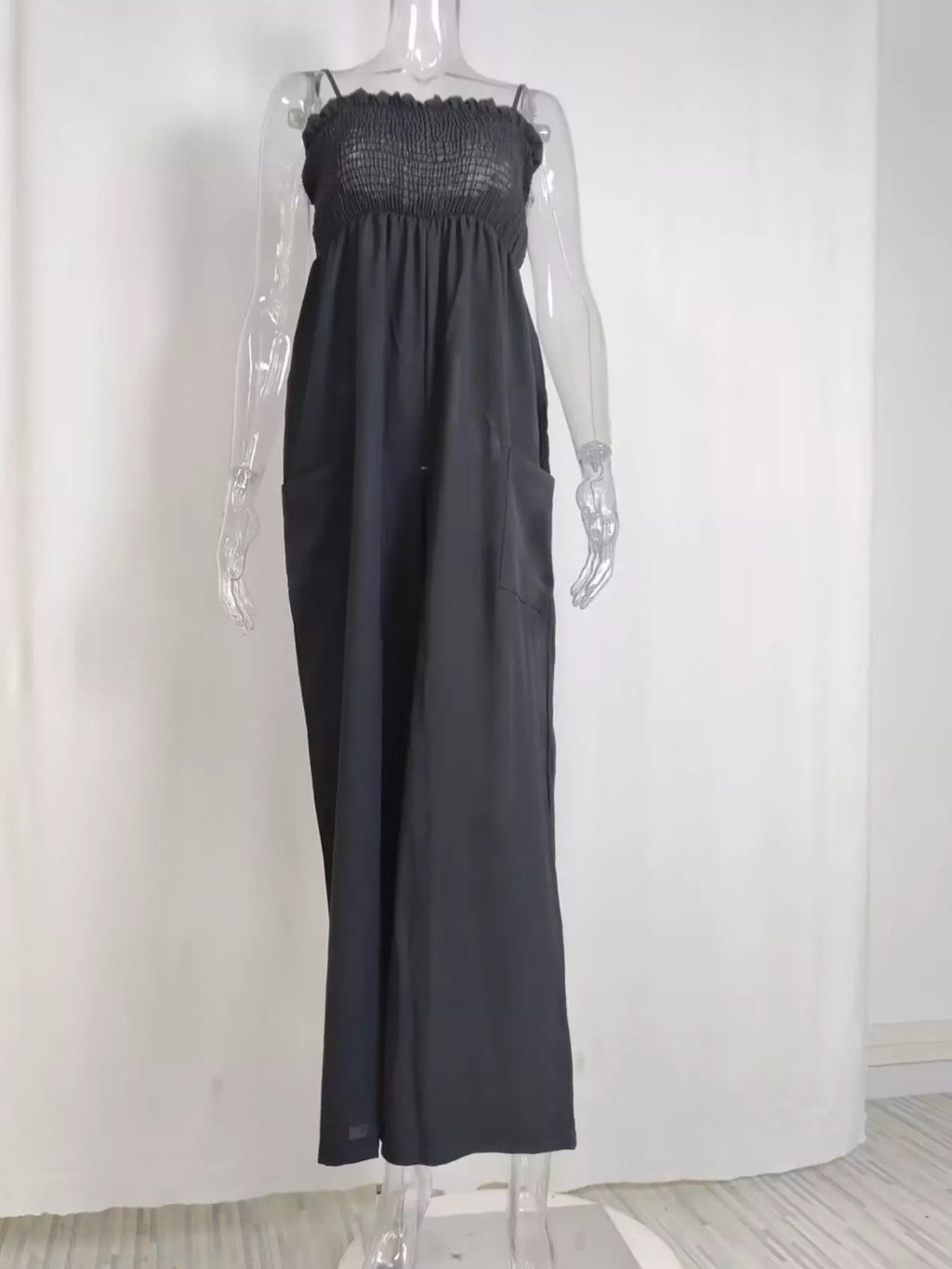 Smocked Wide Leg Jumpsuit