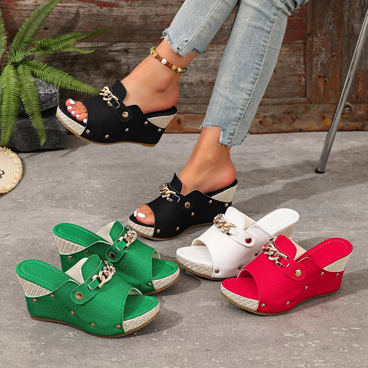 Open Toe Wedge Sandals
