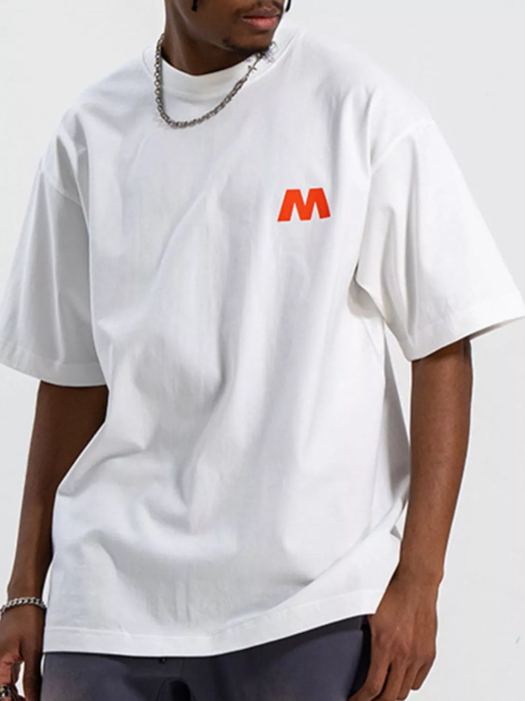 Men's Letter M Round Neck T-Shirt