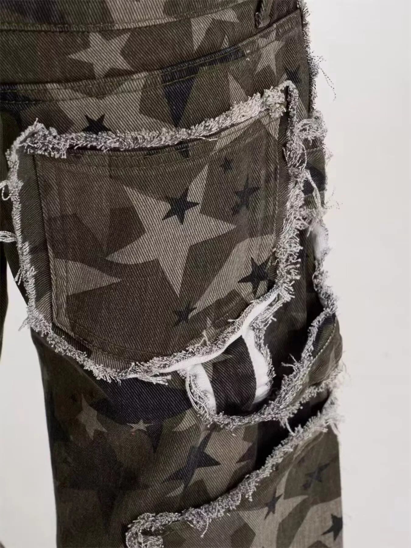 Men's Full Size Star Print Wide Leg Jeans Plus Size