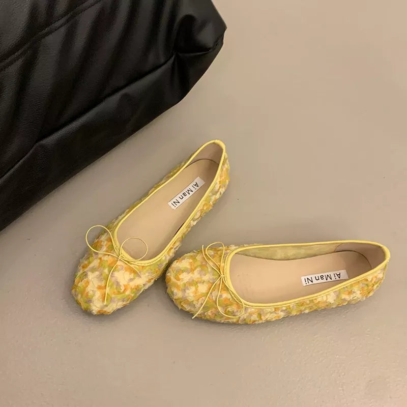 Floral Bow Slip-Ons