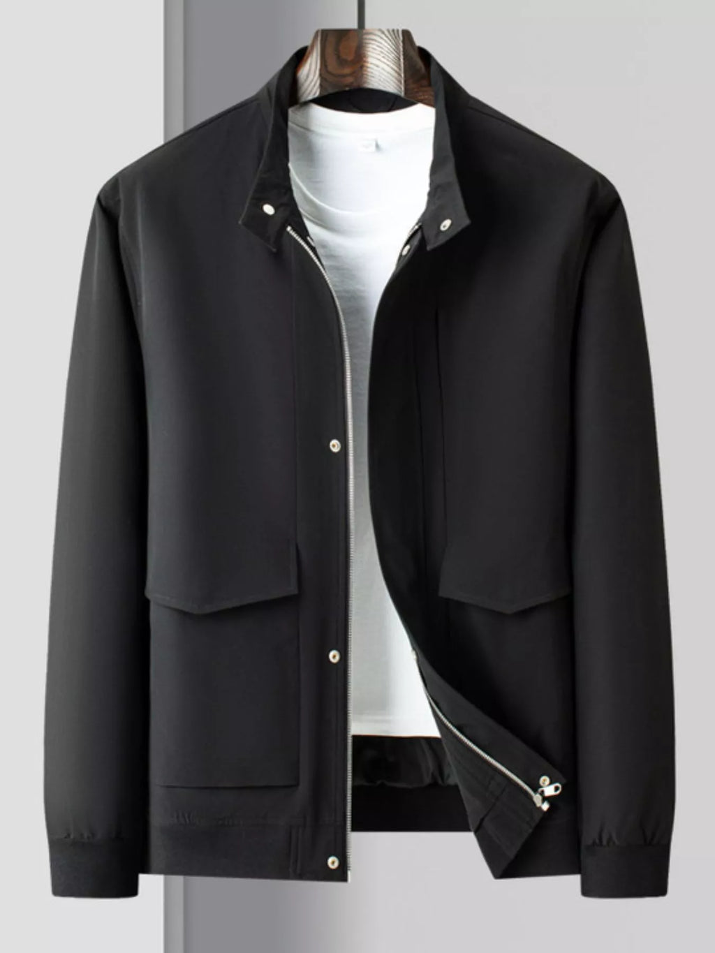 Men's Plus Size Zip Up Long Sleeve Jacket