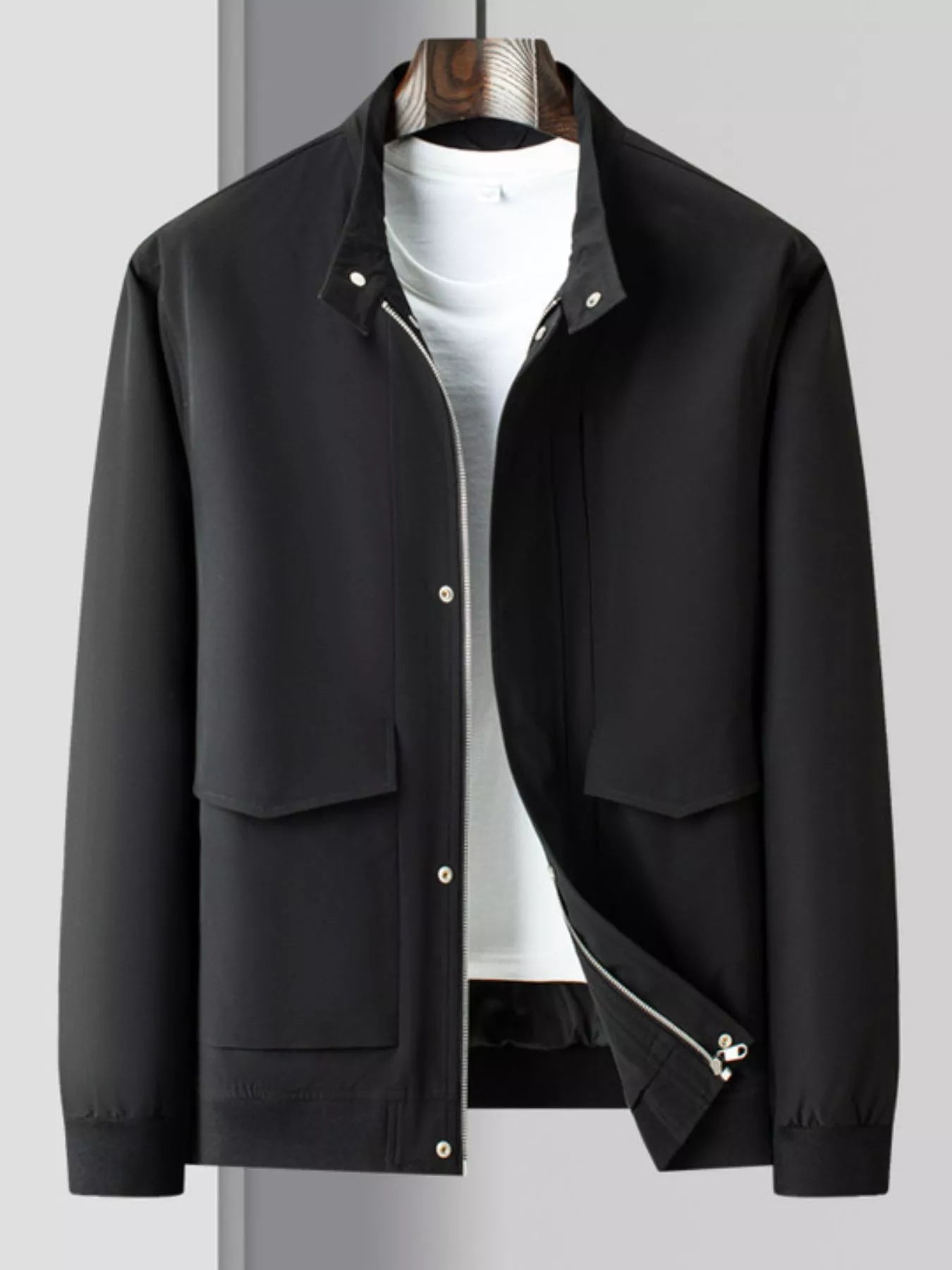 Men's Plus Size Zip Up Long Sleeve Jacket