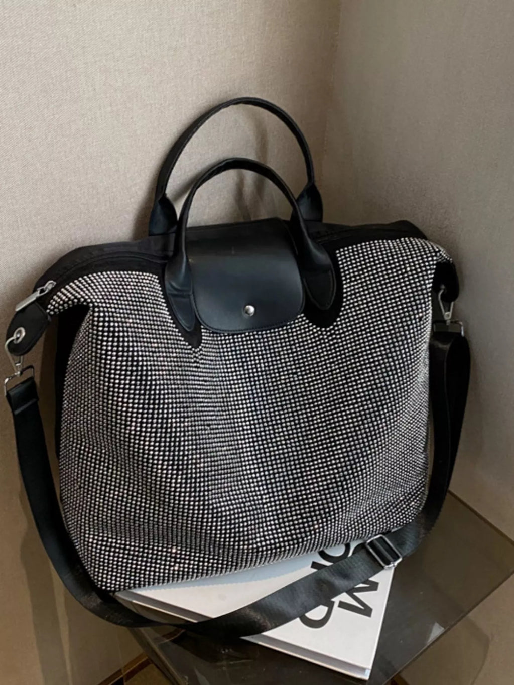 Rhinestone Embellished Crossbody Bag