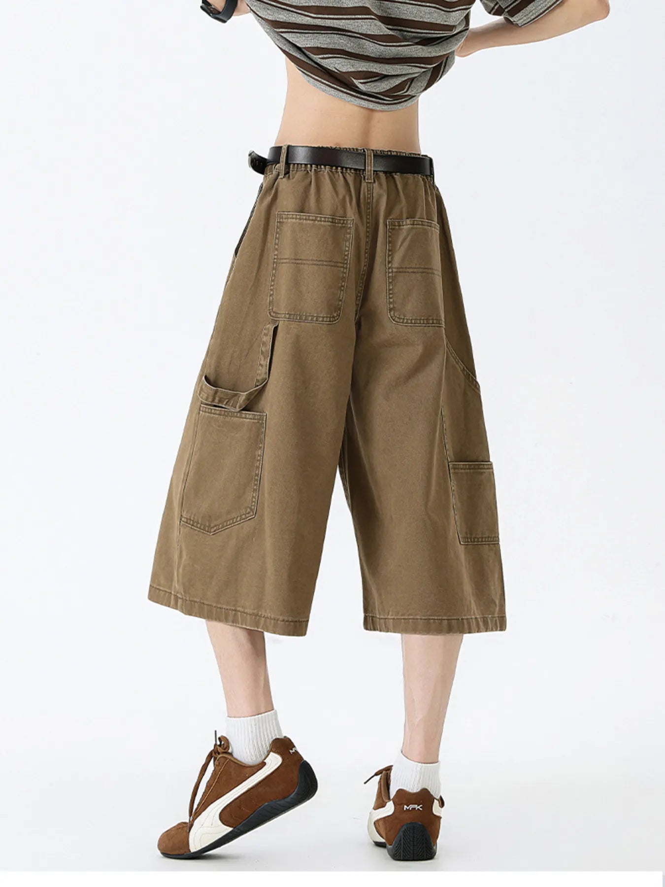 Men's Full Size Wide Leg Cargo Denim Shorts Plus Size