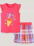 Children's Ice Cream Embroidered Top and Shorts Set