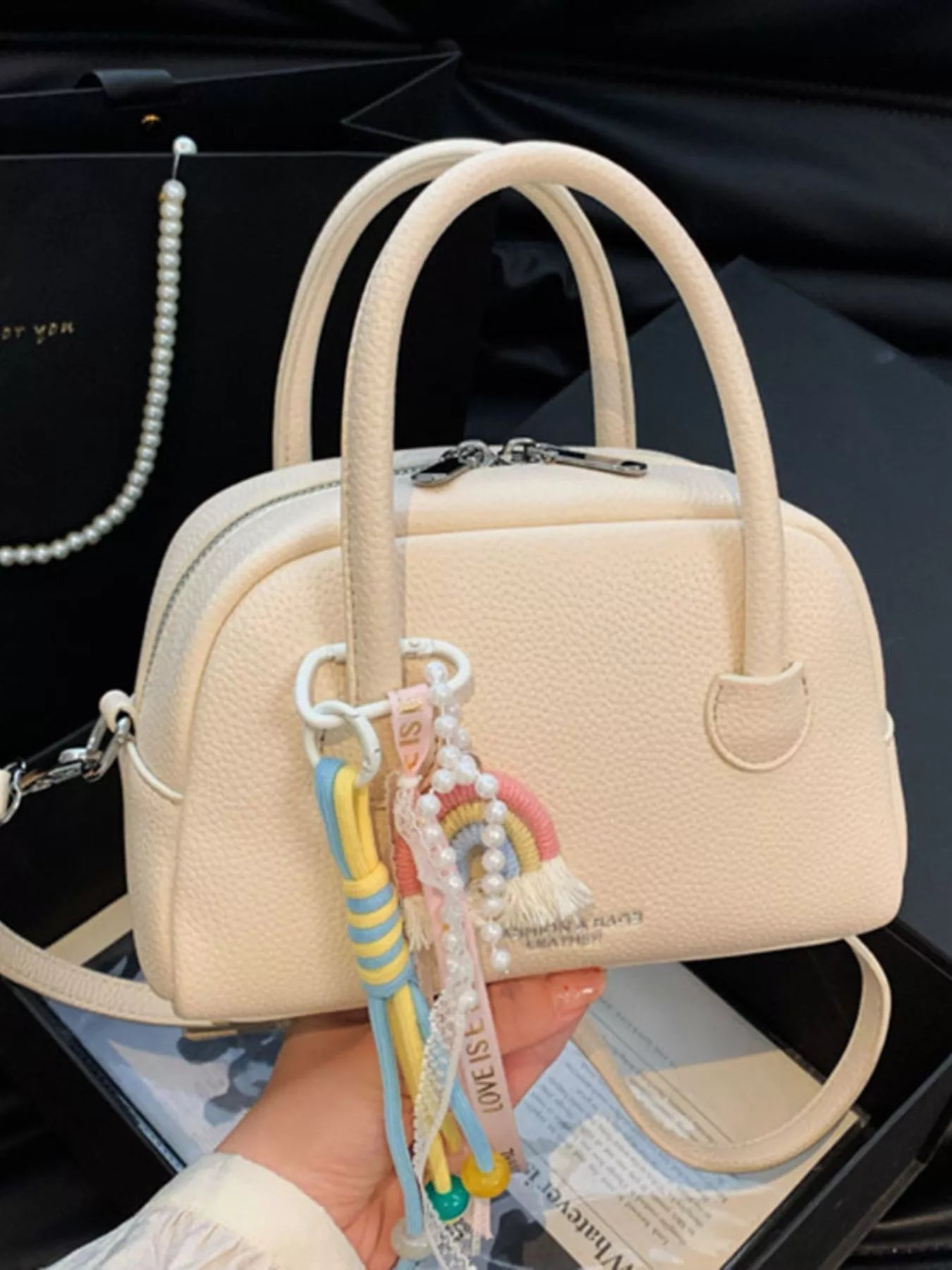 Charm Decor Crossbody Bag
