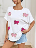 Bow Round Neck Casual T-Shirt