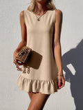 Sleeveless Ruffle Hem Mini Dress