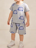 Children's Turtle Print Tee and Shorts Set