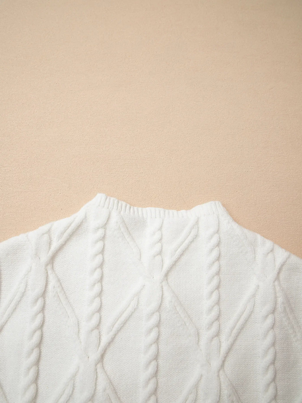 Pearled Mock Neck Textured Knit Sweater Vest