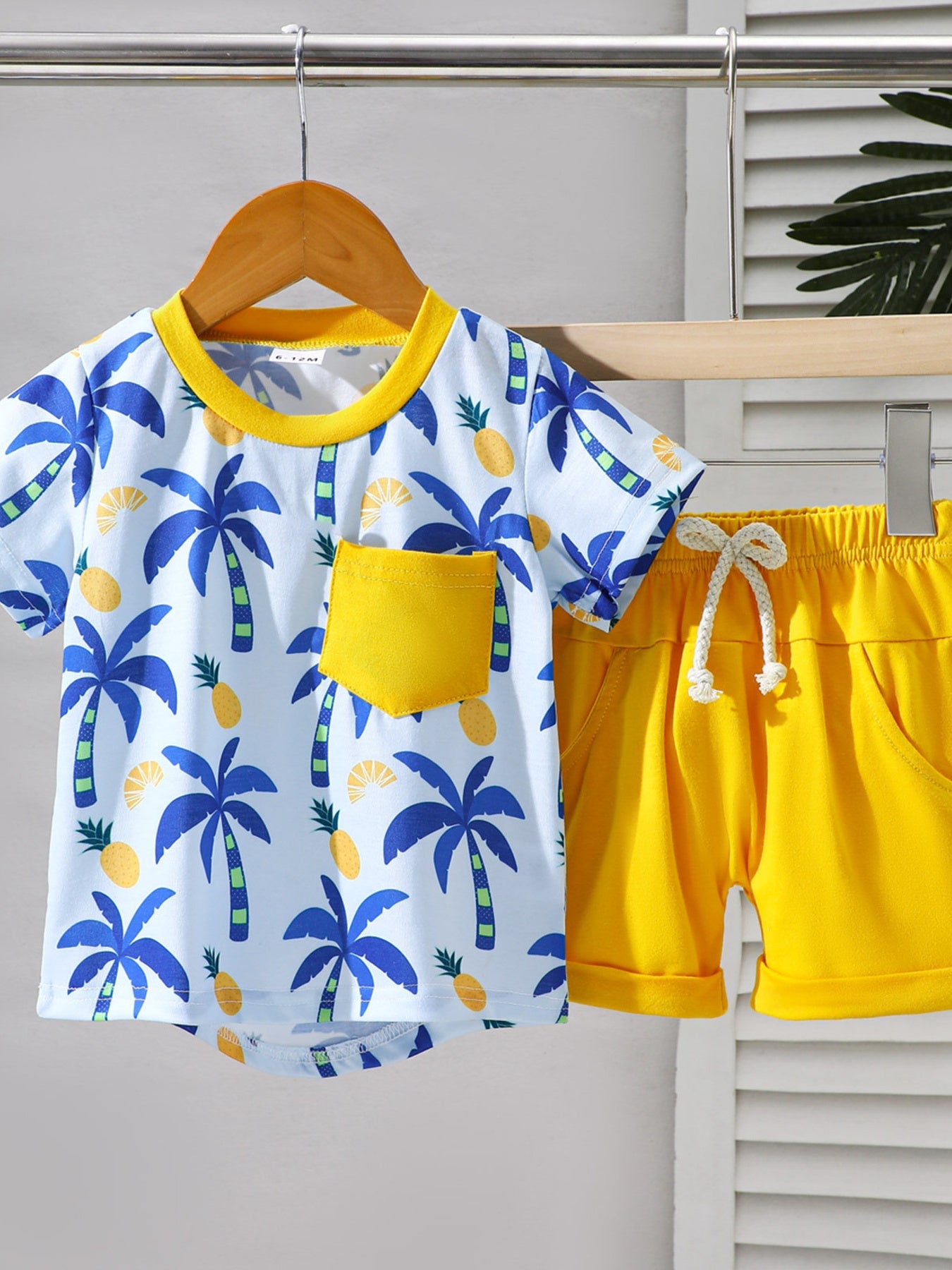 Children's Tropical Print Tee & Shorts Set