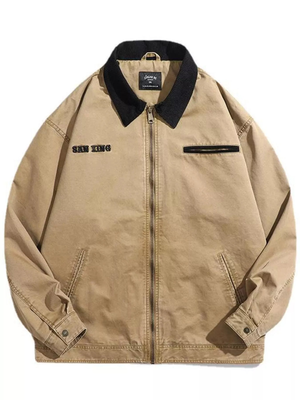 Men's Plus Size Zip Up Long Sleeve Jacket