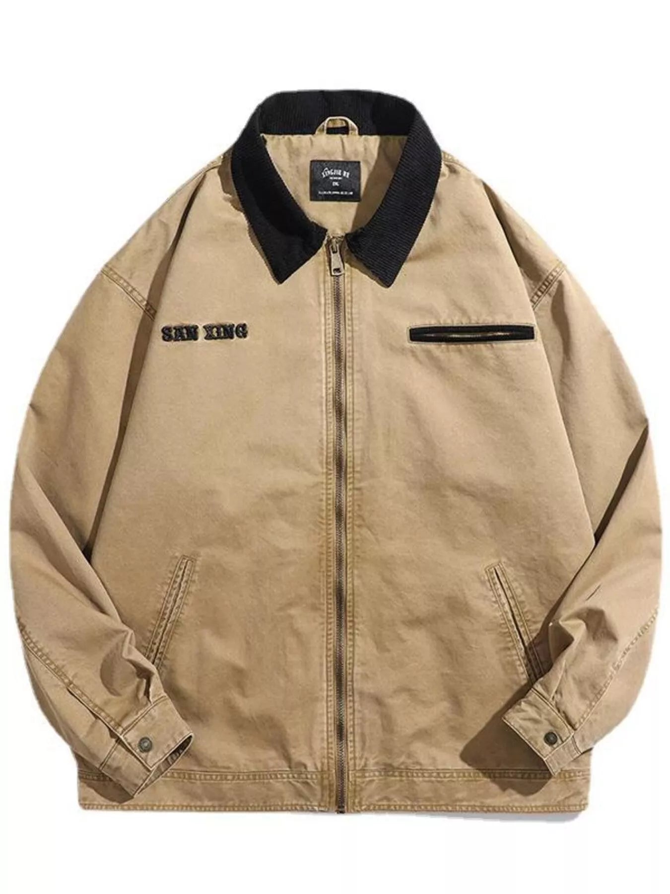 Men's Plus Size Zip Up Long Sleeve Jacket