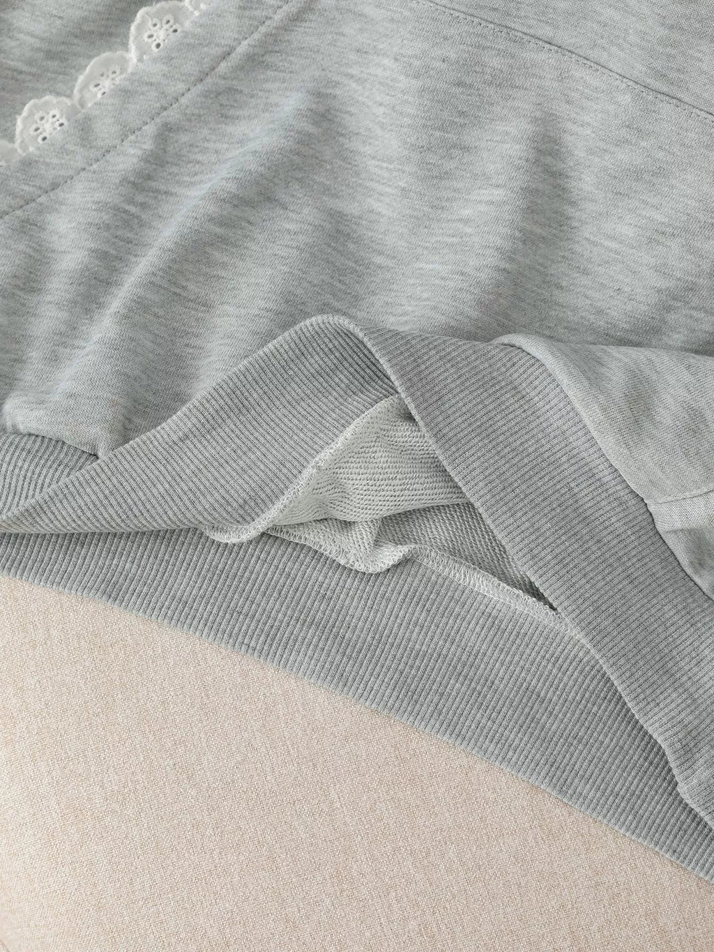 Bow Embroidered Long Sleeve Hoodie