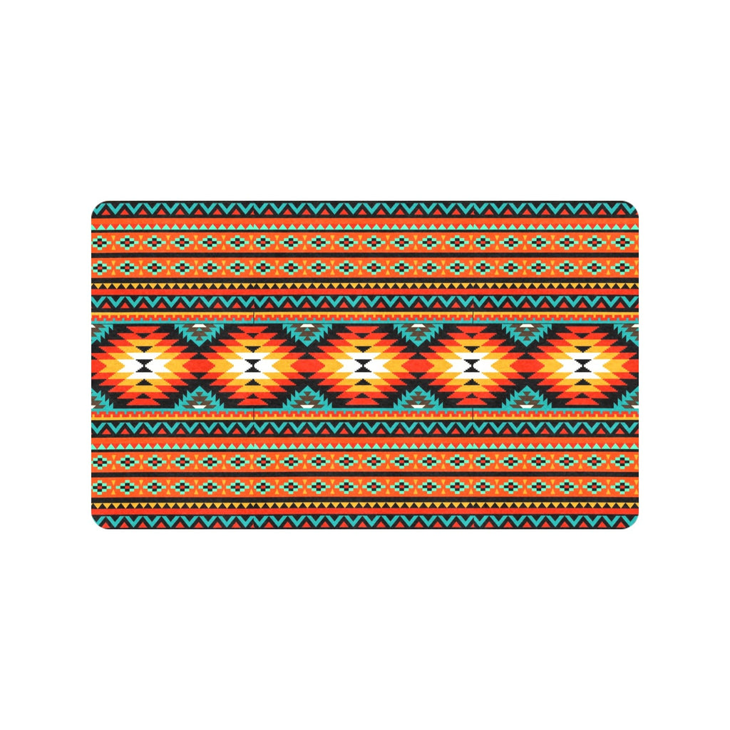 Orange Aztec Floor Mat 30" x 18" Made in America