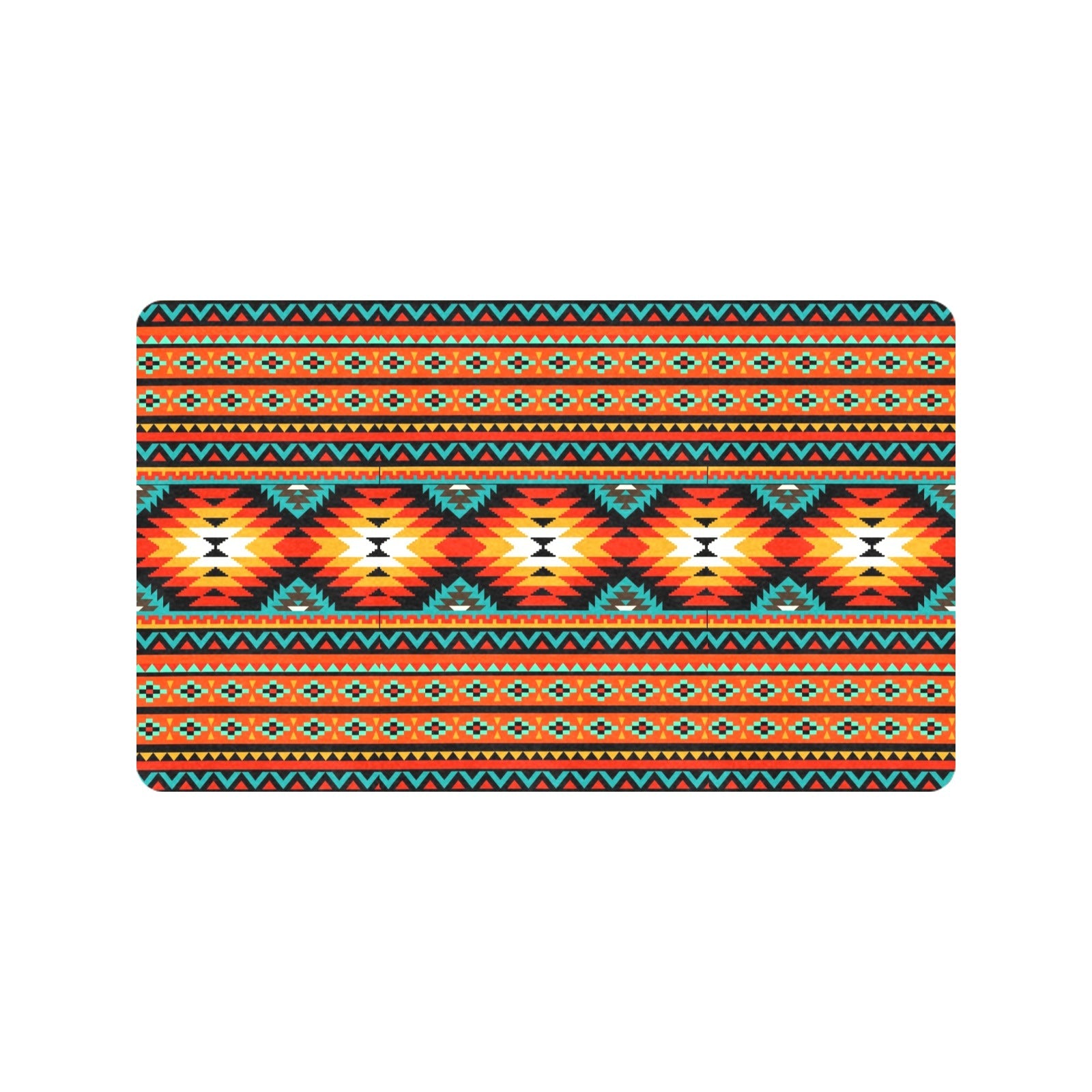 Orange Aztec Floor Mat 30" x 18" Made in America