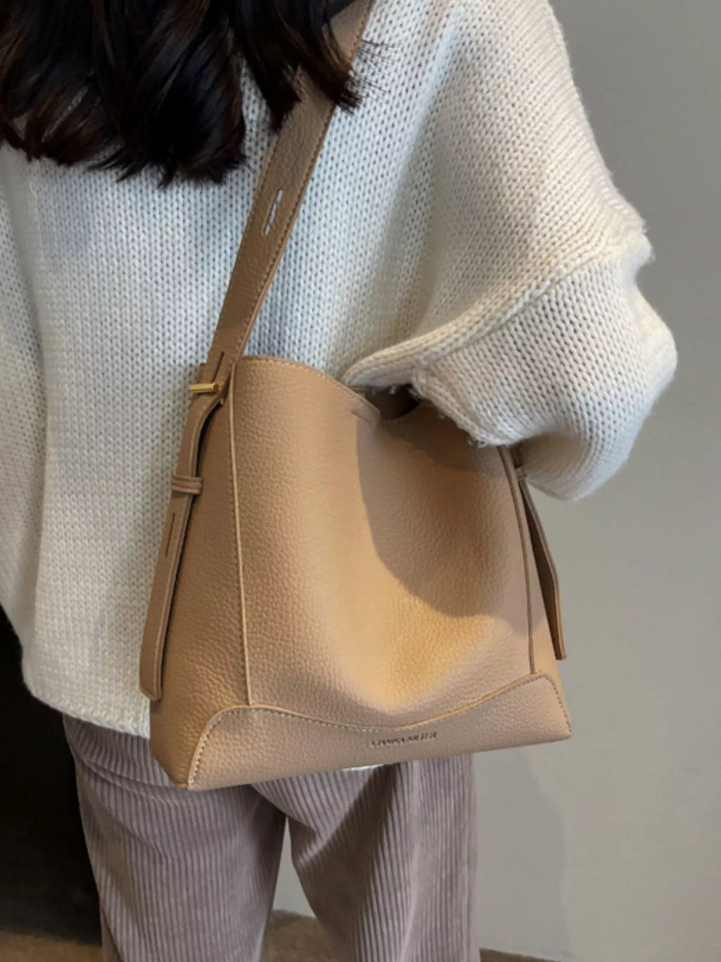 Leather Adjustable Strap Crossbody Bag