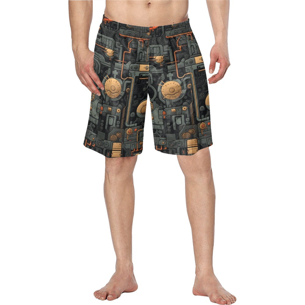 Baha Ranch Cyber Digital Gaming Men's Beach Board Swim Shorts