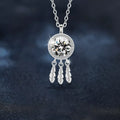 1 Carat Moissanite 925 Sterling Silver Dreamcatcher Pendant Necklace