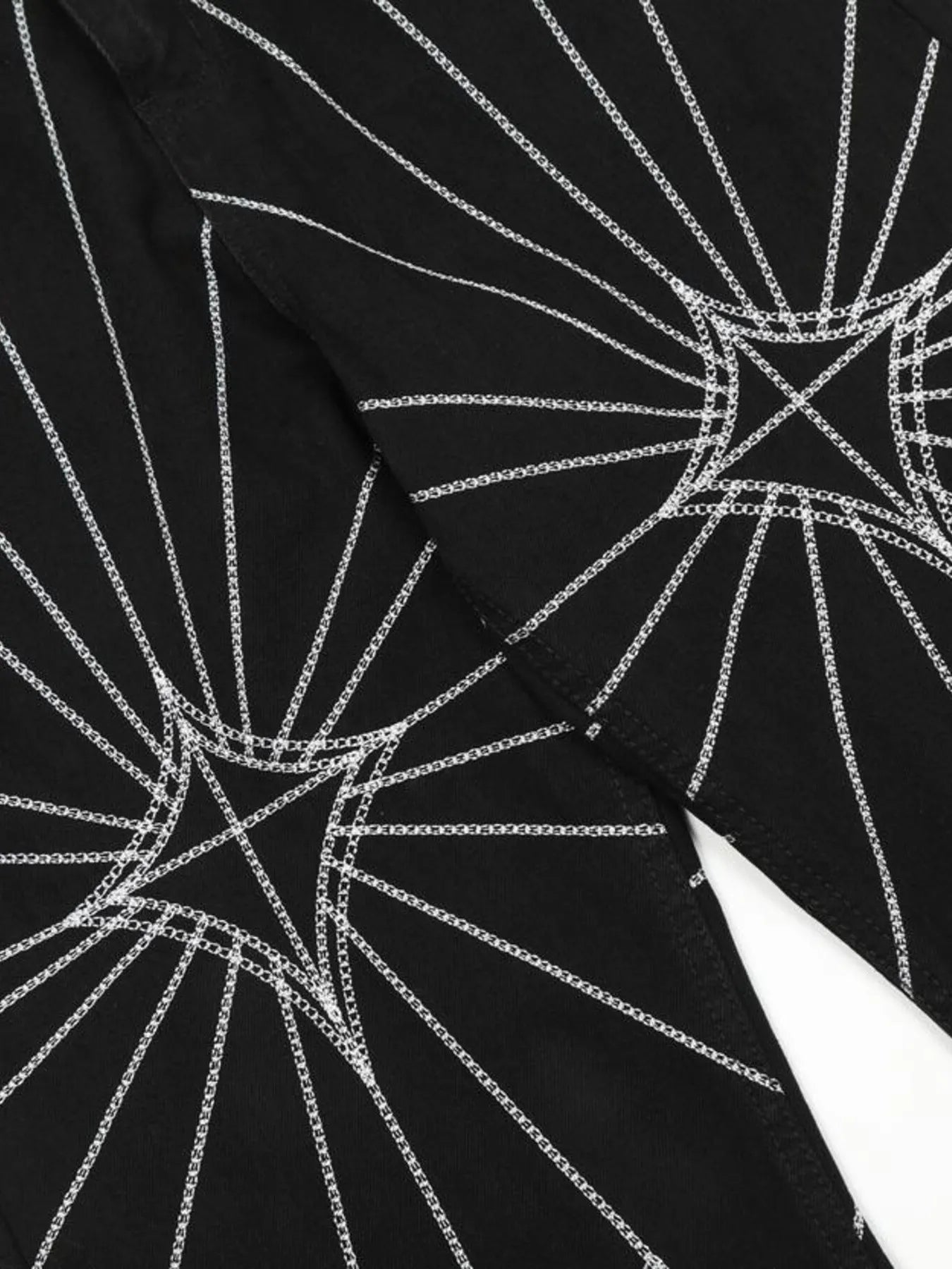 Men's Spider Web Embroidered Flared Jeans