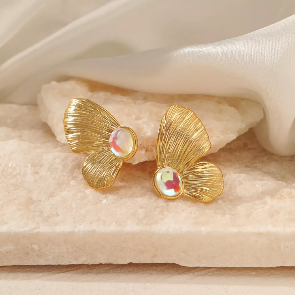 18K Gold-Plated  Butterfly Wing Earrings