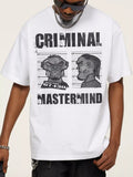 Men's Criminal Mastermind Graphic Oversized T-Shirt
