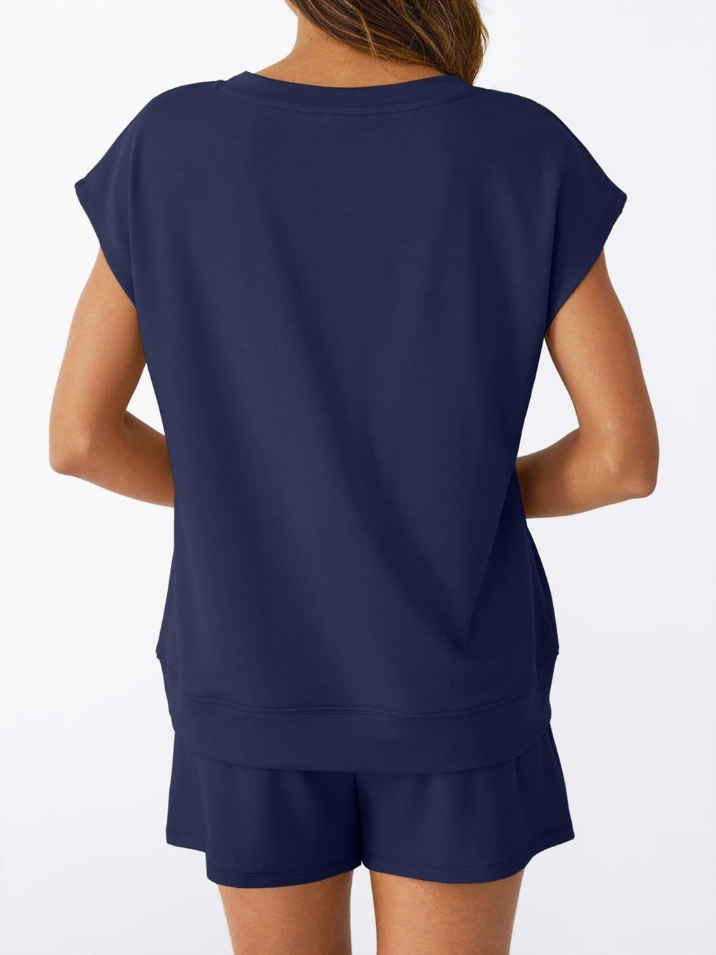 Casual V-Neck T-Shirt and Shorts Set