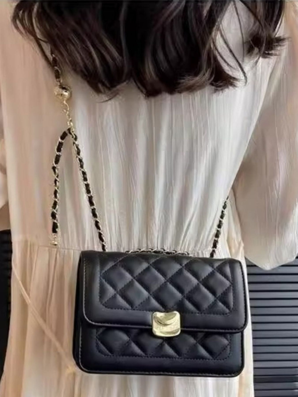 Quilted Flap Chain Crossbody Bag