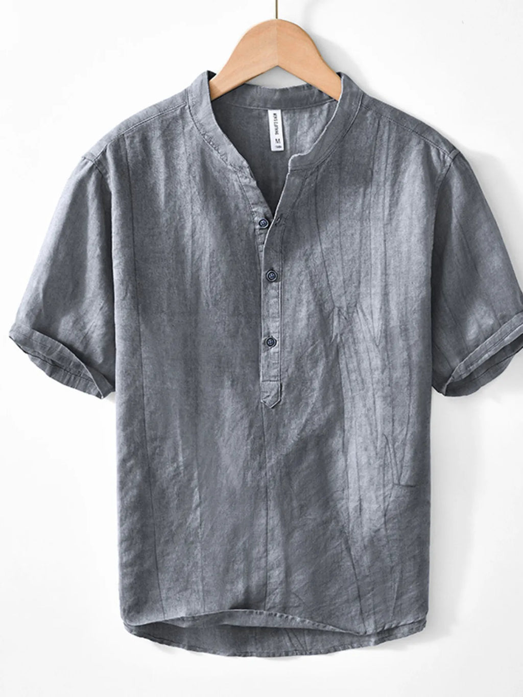 Men's Plus Size Button Detail Short Sleeve Shirt