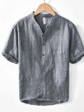 Men's Plus Size Button Detail Short Sleeve Shirt