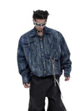 Men's Full Size Oversized Button Up Denim Shirt Plus Size