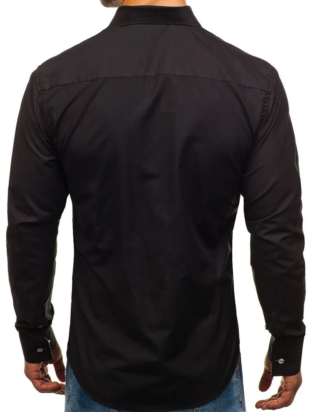 Men's Button-Down Shirt with Striped Detail