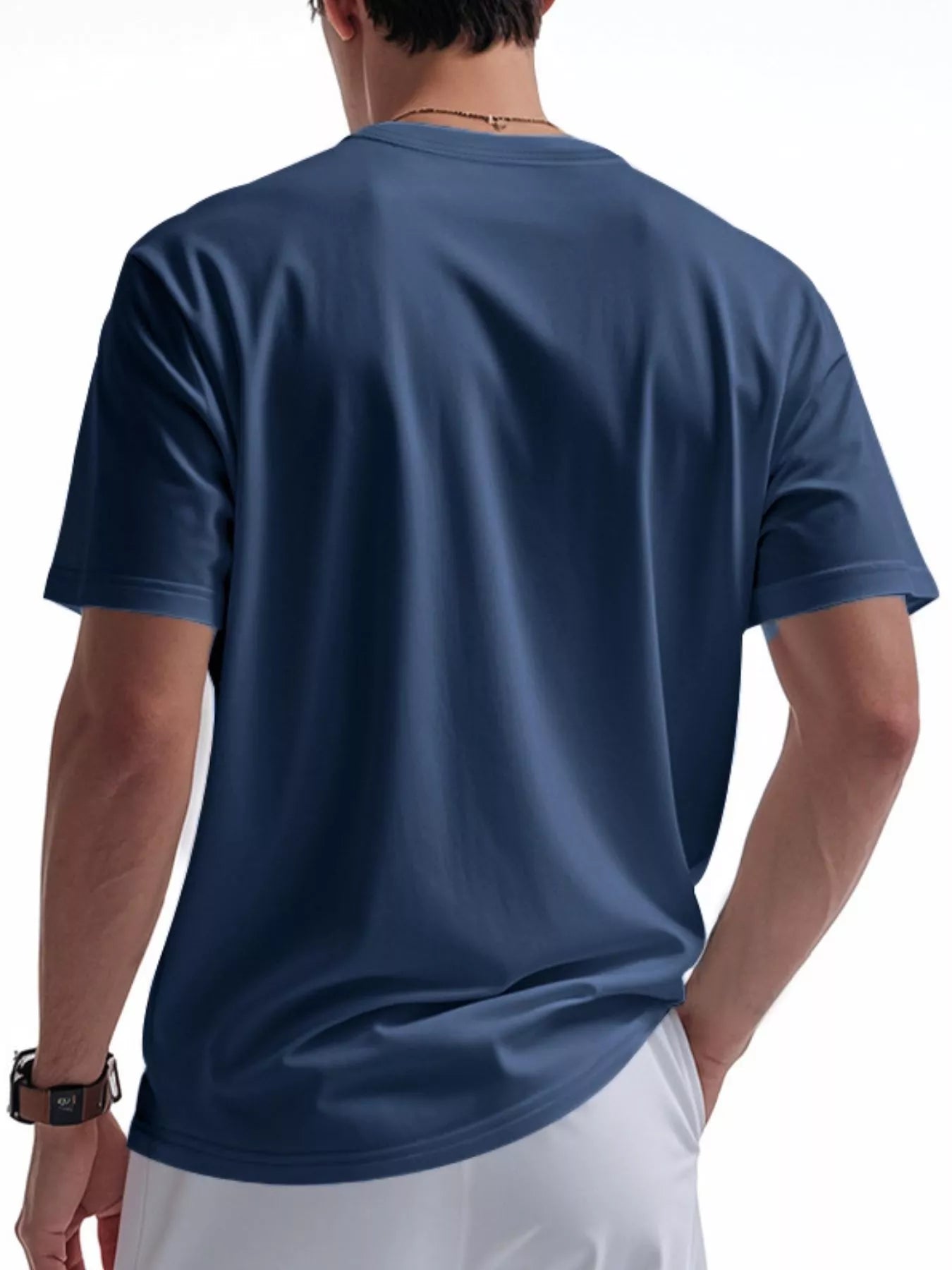 Men's Full Size Casual Button Detail Short Sleeve T-Shirt Plus Size