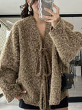 Textured Knit Tie-Front Outerwear