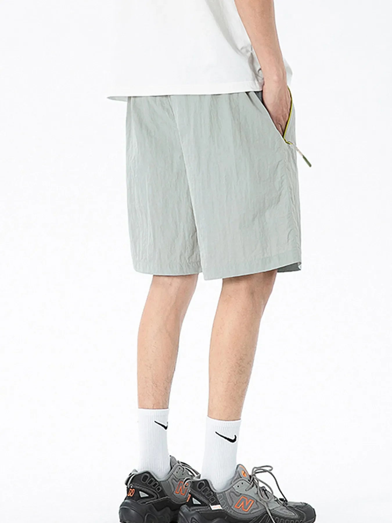 Men's Lightweight Drawstring Shorts with Zipper Pockets