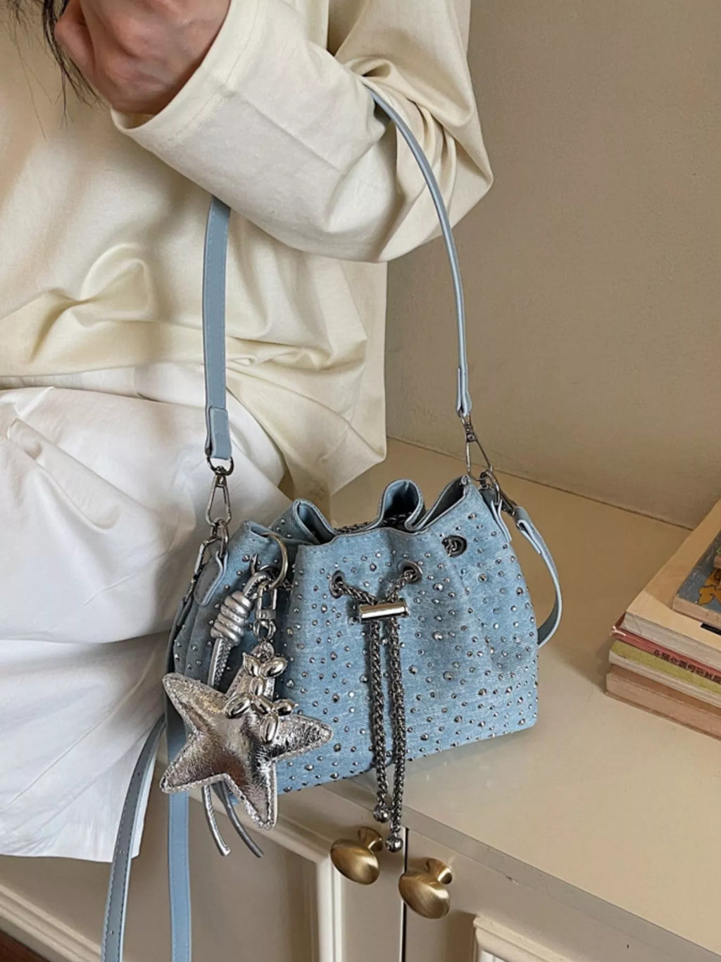 Drawstring Bucket Crossbody Bag