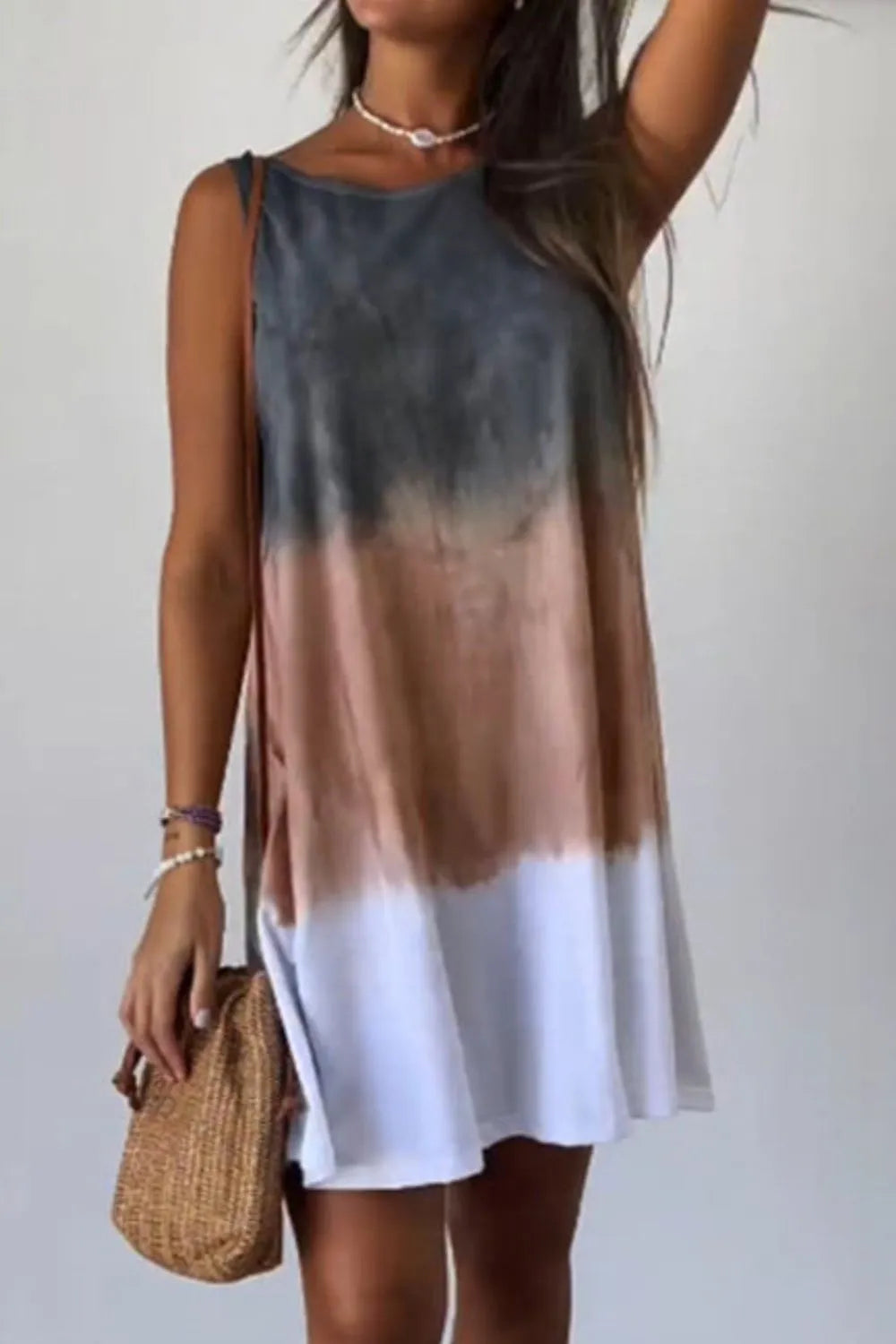 Tie-Dye Sleeveless Mini Tank Dress