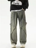 Men's Full Size Vintage Wash Wide Leg Cargo Jeans Plus Size
