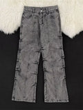 Men's Full Size Vintage Wash Wide Leg Jeans Plus Size