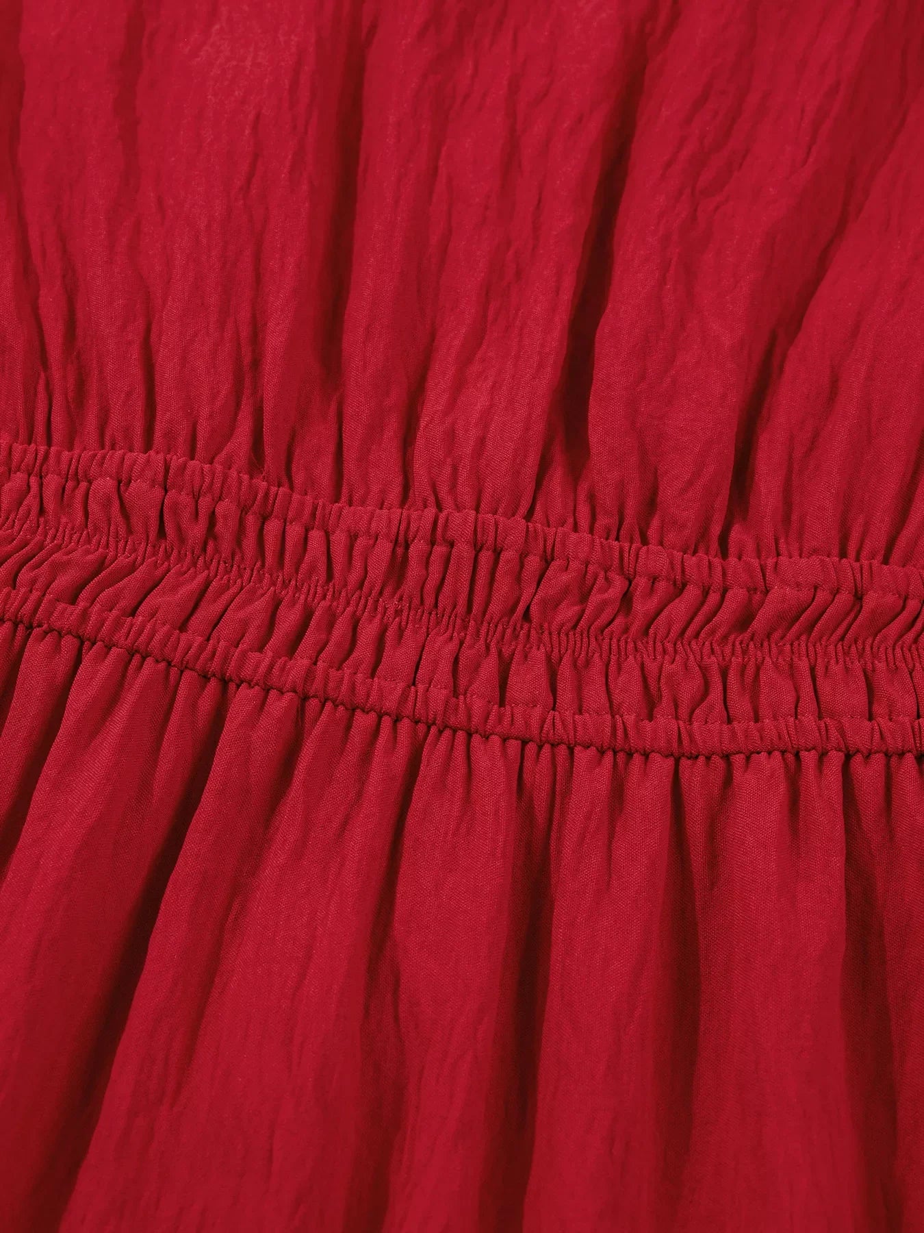 Contrast Embroidered Detail Cinched Waist Tiered Long Sleeve Maxi Dress