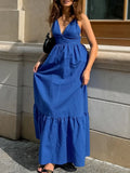 V-Neck Tiered Maxi Cami Dress