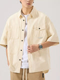Men's Full Size Button Up Half Sleeve Shirt Plus Size