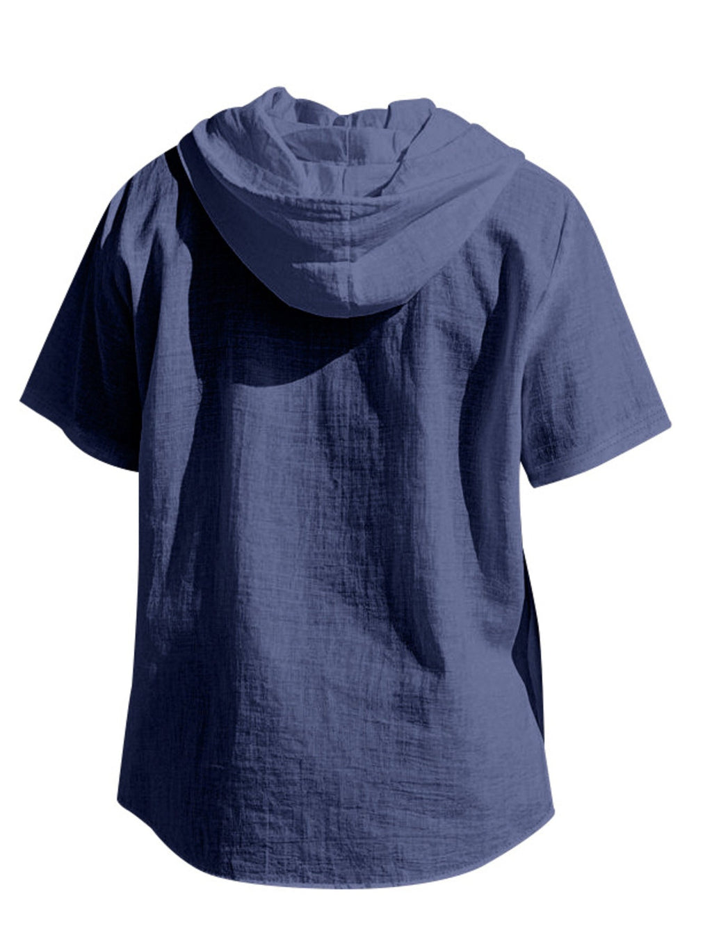 Men's Full Size Casual Hooded Short Sleeve Shirt Plus Size