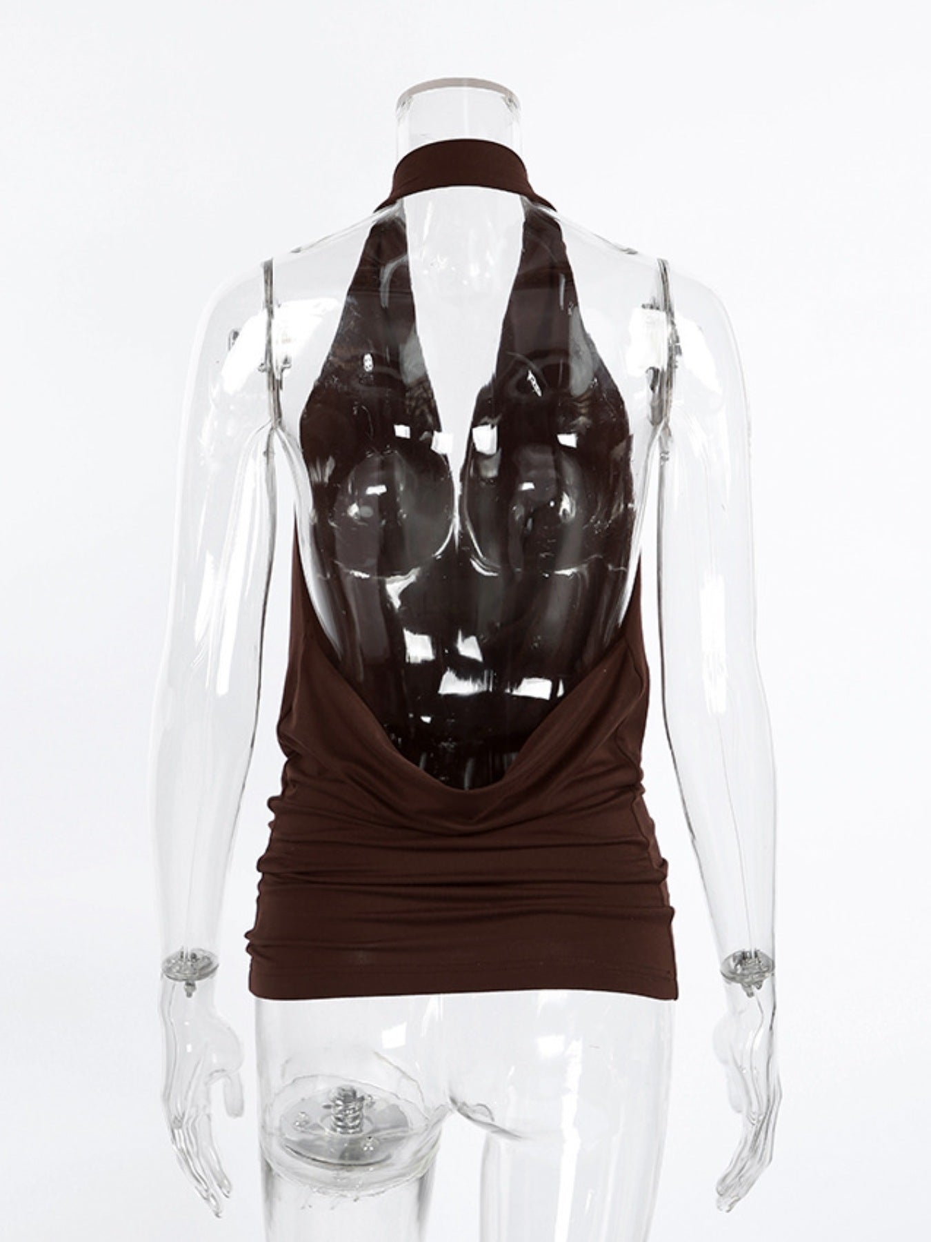Backless Halter Cowl Neck Cami