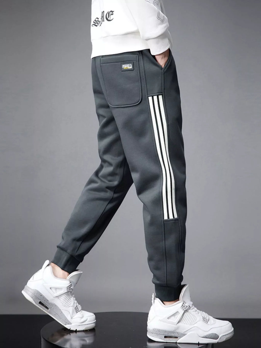 Men's Side Striped Drawstring Joggers