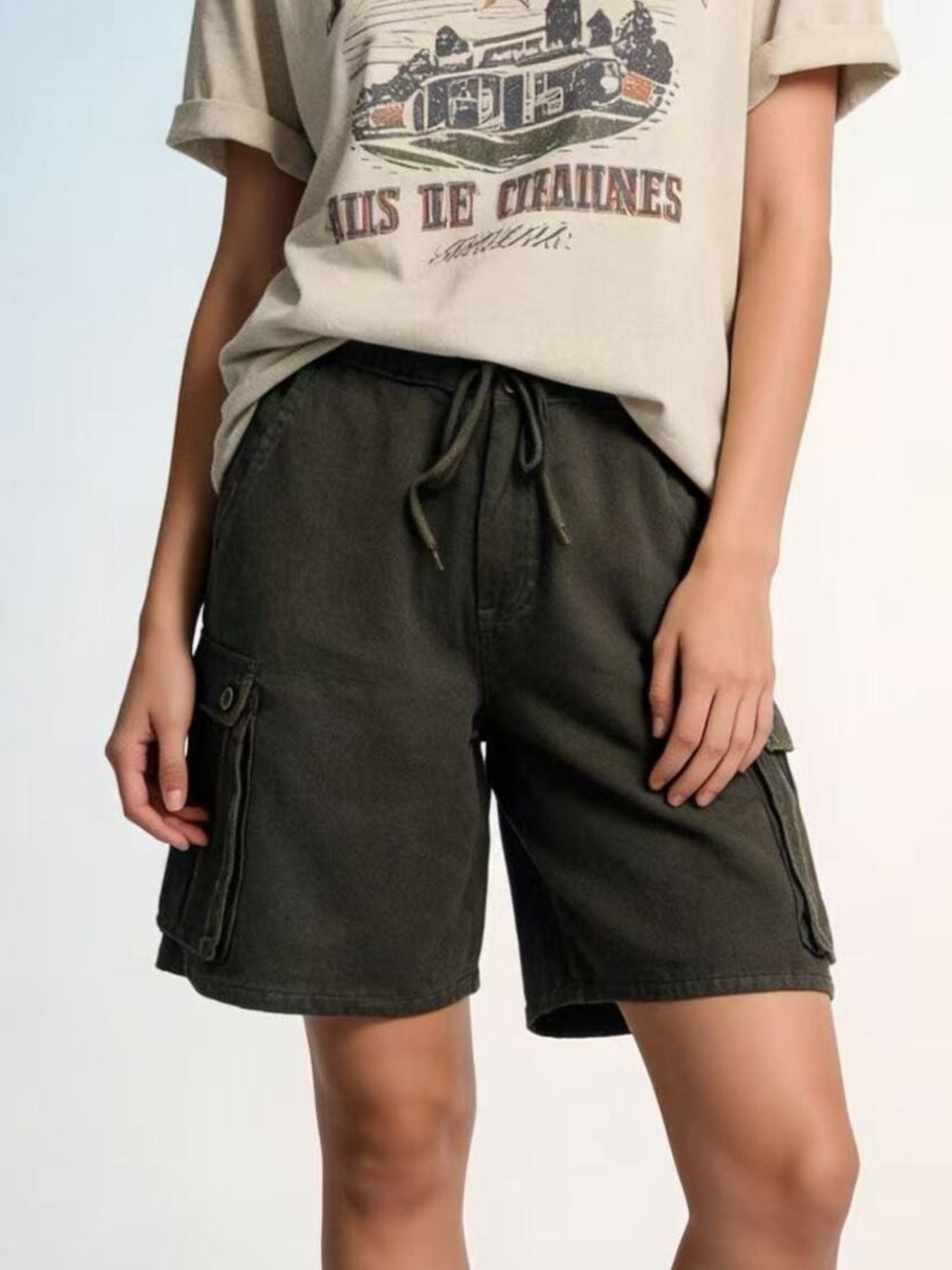Cargo Shorts with Drawstring