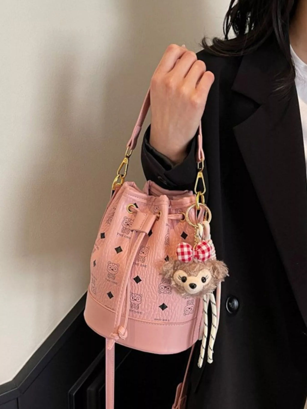 Drawstring Bucket Crossbody Bag
