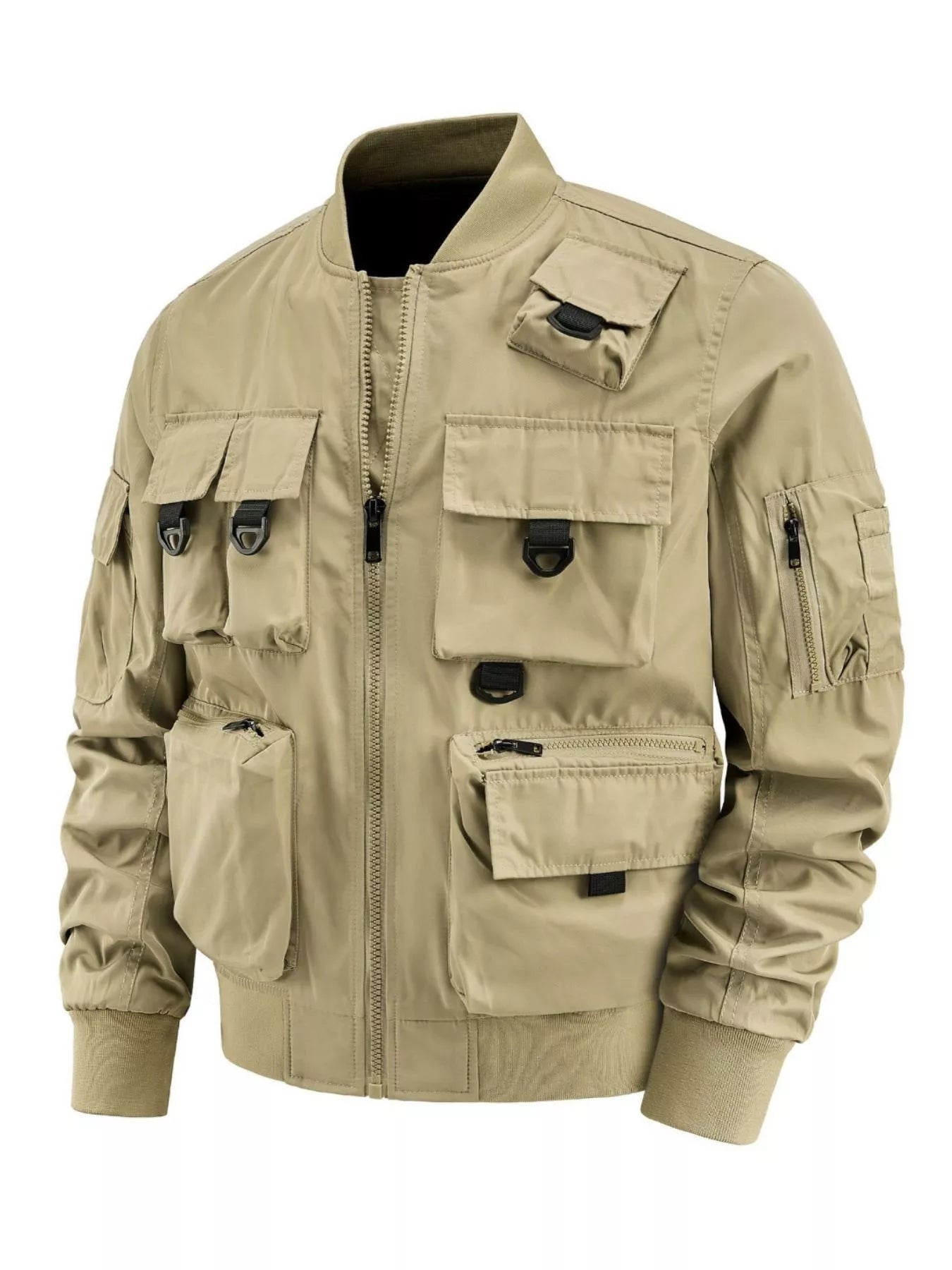 Men's Plus Size Multi-Pocket Tactical Bomber Jacket